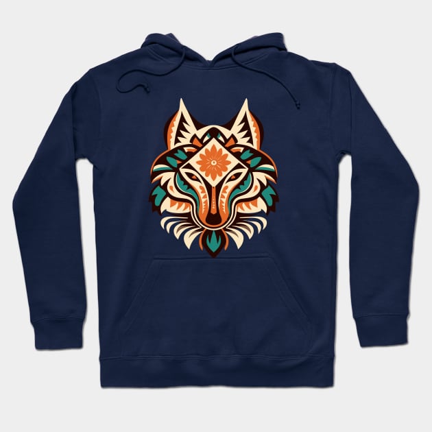 Wolf Mexican Tribal Hoodie by ravensart